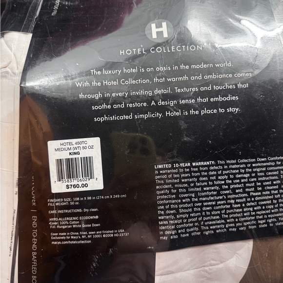 HOTEL COLLECTION | King Down Comforter / West Elm Duvet Cover - Picture 3 of 3